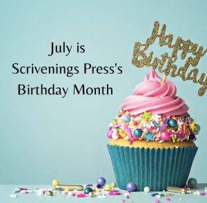 Happy Birthday Scrivenings Press. Image of Cupcake. 